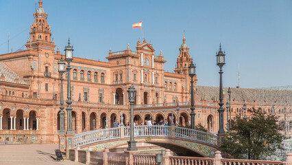 Plaza de Espana timelapse hyperlapse in Seville, Spain