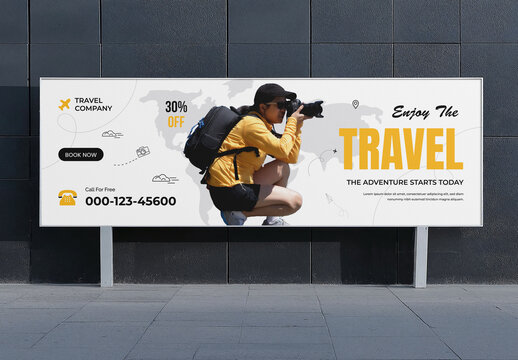 Creative Travel Billboard Design Template Layout