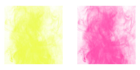 Bright Yellow & Pink Smoke PNG Brushes - Vibrant Cloud & Ethereal Ink Effect Overlays for Digital Art