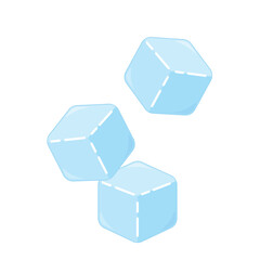 Ice cubes cartoon vector. Ice cubes drop. 