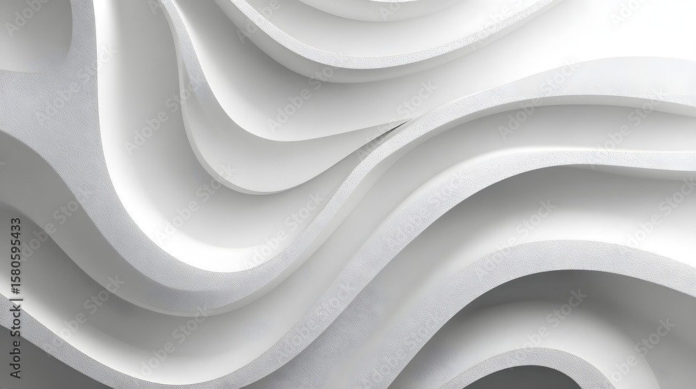 Poster stylish and modern minimalist seamless white wave texture pattern background with monochromatic colo