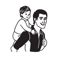 Father's day special silhouette logo vector illustration sticker