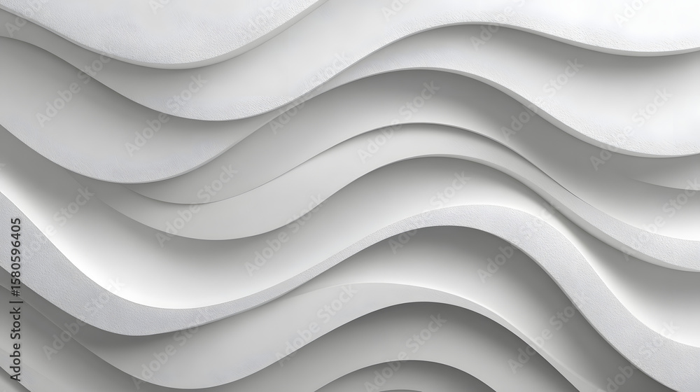 Poster elegant and minimalist seamless white wave texture pattern background with mono color design concept