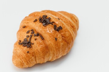 fresh croissant on white background