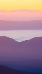 Pastel mountain range at sunrise scenic view landscape background wallpaper photo