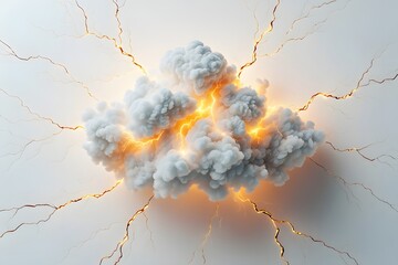 Storm cloud with lightning bolts background, weather, nature, power, energy, danger, art