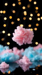 Buy cotton candy clouds pink and blue aesthetic background with bokeh lights online