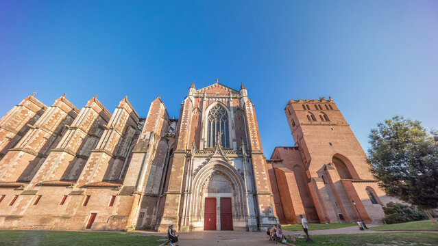 Saint Etienne Cathedral in Toulouse timelapse hyperlapse. France