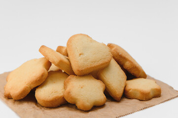 butter cookies isolated on white background
