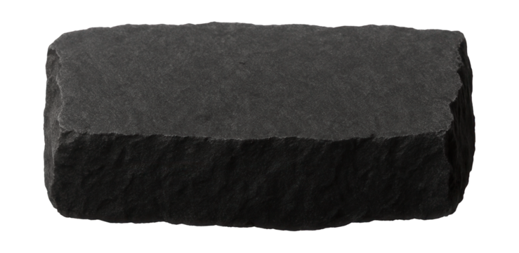 Basalt displaying fine-grained texture and dark, uniform color