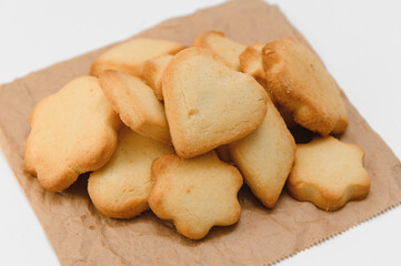 Fresh pastries. Delicious cookies on a white background
