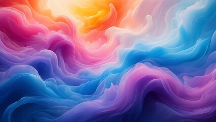 Fototapeta premium Colorful Abstract Flowing Waves Background, Dreamlike Wave Patterns in Blue, Pink, Orange, and Purple with Gentle, Curving Lines