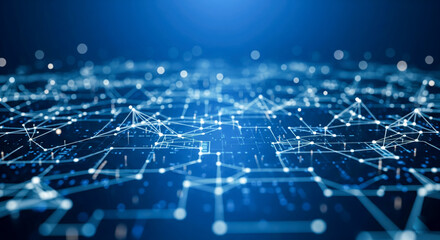 Obraz premium Beautiful plexus of connected dots and lines representing powerful neural network, amazing symbol of artificial intelligence and complex machine learning technology