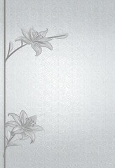 Silver Lily Flowers on Textured Background Elegant Floral Design Pattern