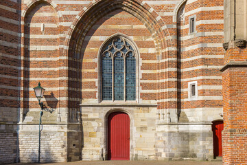 Entrance to the historic Cunera church in Rhenen, Netherlands