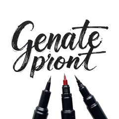 Ink brush marker set isolated, Artistic calligraphy pens, Creative line tools, Smooth pigment flow, Modern lettering props, Studio design supply