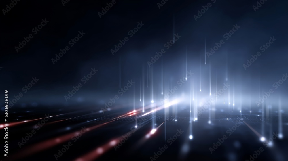 Poster a captivating digital abstract design featuring glowing lines and particles. this image showcases a 