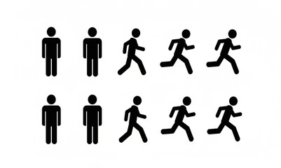 Stick Figure Running Sequence | Simple Vector Animation of Man in Motion for Infographics, Tutorials and Graphic Design Projects