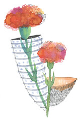 카네이션을 그린 일러스트