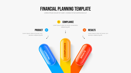 Business Growth 3 Option Infographic Slide Layout. Professional Proposal Three Element Diagram Presentation Template. Consulting Performance Slideshow Design Vector Illustration.
