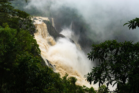 The mighty Barron Falls after heavy rain in far north Queensland