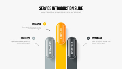 Professional Development 3 Option Infographic Presentation Template. Investor Portfolio Three Step Diagram Slideshow Layout. Sales Performance Frame Design Vector Illustration.