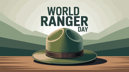 World Ranger Day Forest Hat Tribute Illustration 