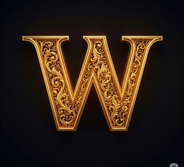 golden font letter