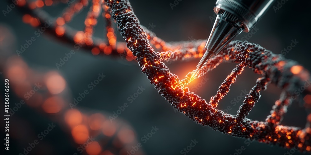 Aufkleber high tech laboratory environment with holographic dna helix manipulation using crispr gene editing i