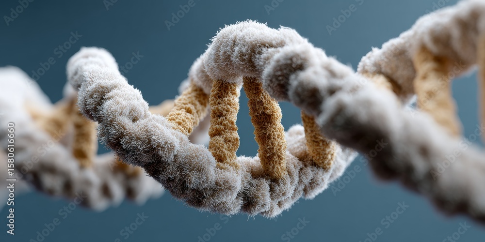Aufkleber human hair strands forming twisting double helix shape representing genetic code abstraction with so