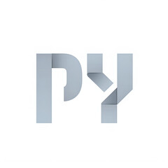 Fototapeta premium A simple outlined PY lettermark in modern minimalist style