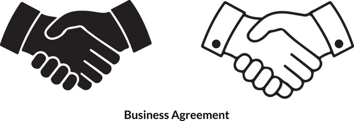 Obraz premium Modern business agreement icon with legal and partnership elements