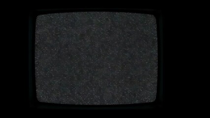 Flickering CRT screen with analog static — glitch lines and white noise distort vintage monitor in dark nostalgic frame - Powered by Adobe