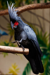 black cockatoo close up in natural environment