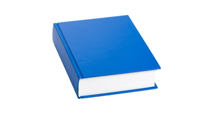 Navy Blue Hardcover Novel Standing Alone on White Surface