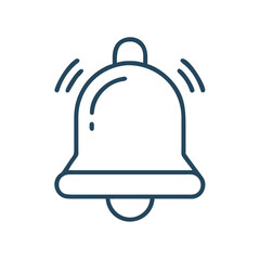 Obraz premium Notification bell icon with ringing lines in minimal design 