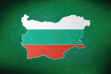 Bulgaria vector map with flag	