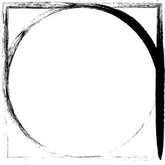 Square brush strokes geometric shape. Design elements