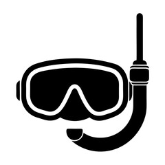 Diving mask snorkel equipment simple graphic silhouette vector illustration