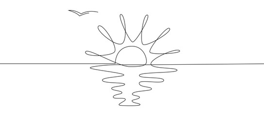   Hot temperature and summer sea travel symbol in simple linear style. Solar green energy concept in editable stroke.Vector illustration eps 10  