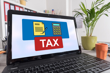 Tax concept on a laptop