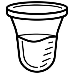 Medical Sample Cup Line Art Illustration