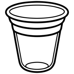 Medical Sample Cup Line Art Illustration