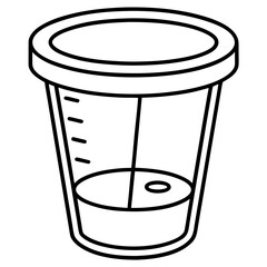 Medical Sample Cup Line Art Illustration