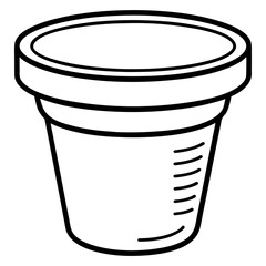 Medical Sample Cup Line Art Illustration