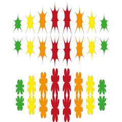 Abstract star pattern. Organic leaf shapes. Colorful floral elements. Vector nature illustration.