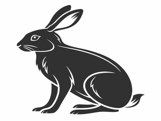 Obraz premium black rabbit silhouette