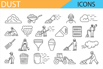 A collection of dust management and cleaning tools, ideal for environmental protection and industrial cleaning.