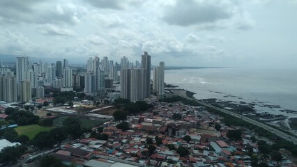 View of Panama City and its bay to the Pacific Ocean