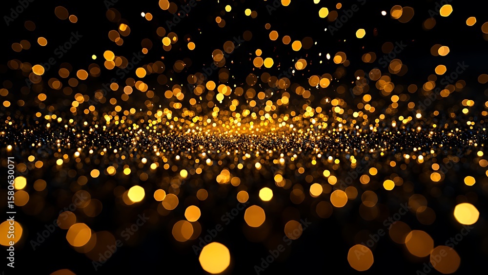 Aufkleber golden bokeh lights create a magical and festive abstract background